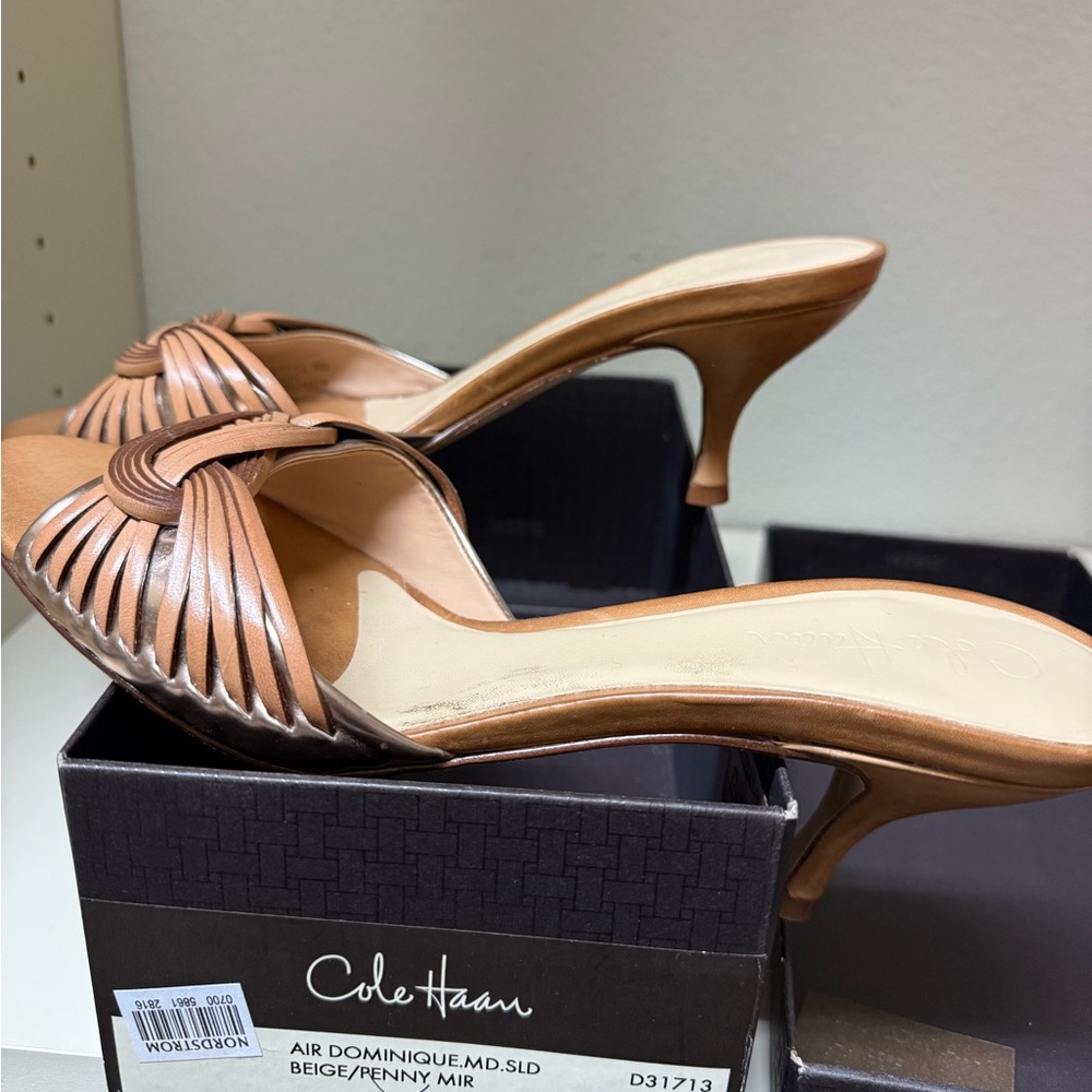 Cole Haan Women's Tan Heeled Mules